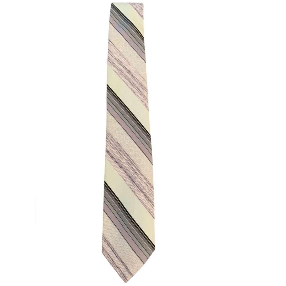 Prince Bellini vintage tie. Ivory with stripes. Excellent condition.